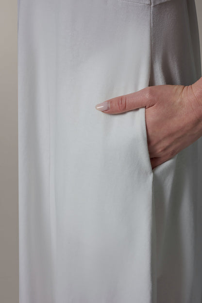 SLEEVELESS MIDI TRAPEZE DRESS - Cream