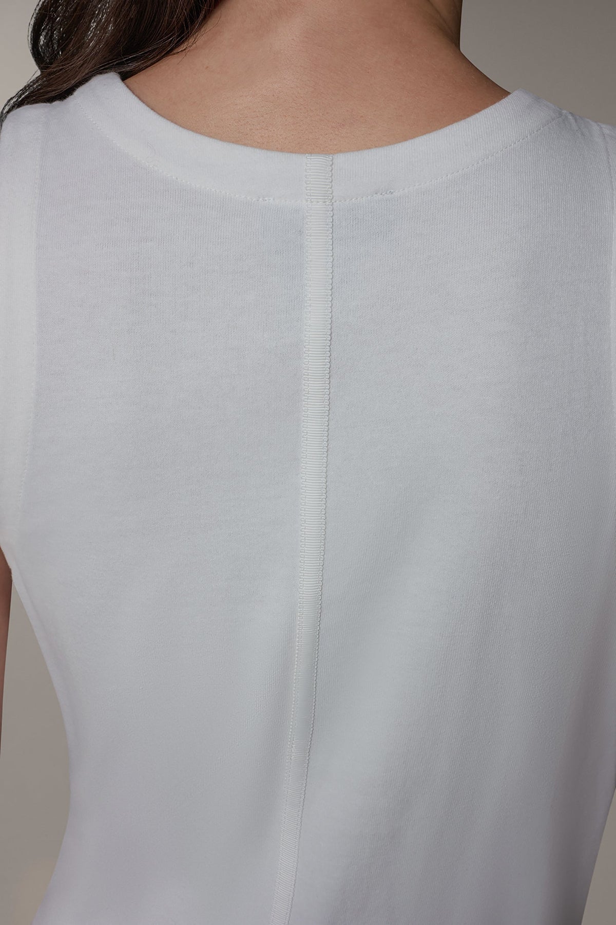 SLEEVELESS MIDI TRAPEZE DRESS - Cream