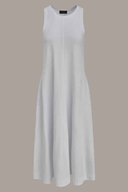 SLEEVELESS MIDI TRAPEZE DRESS - Cream