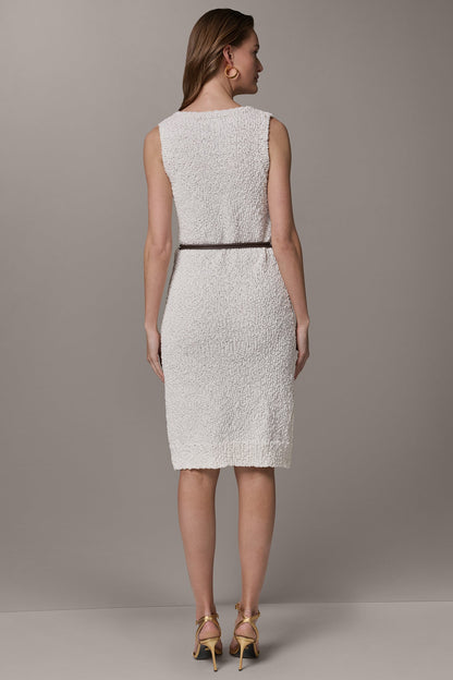 BOUCLE KNIT DRESS - Cream