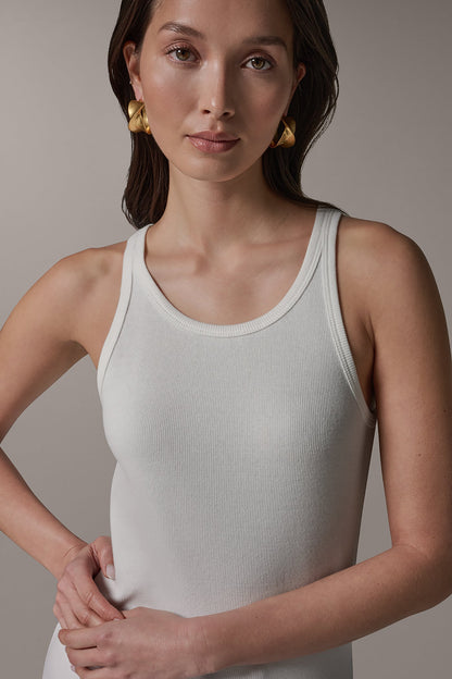 SLEEVELESS HALTER TANK - Cream