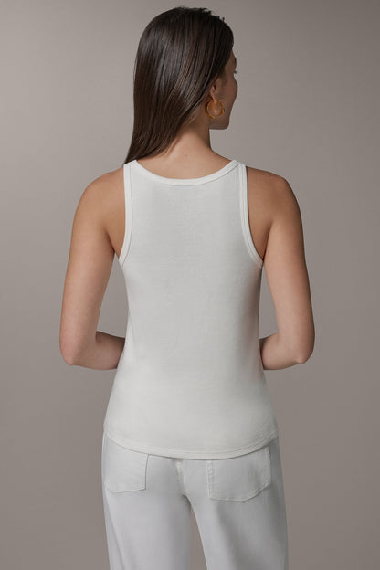 SLEEVELESS HALTER TANK - Cream