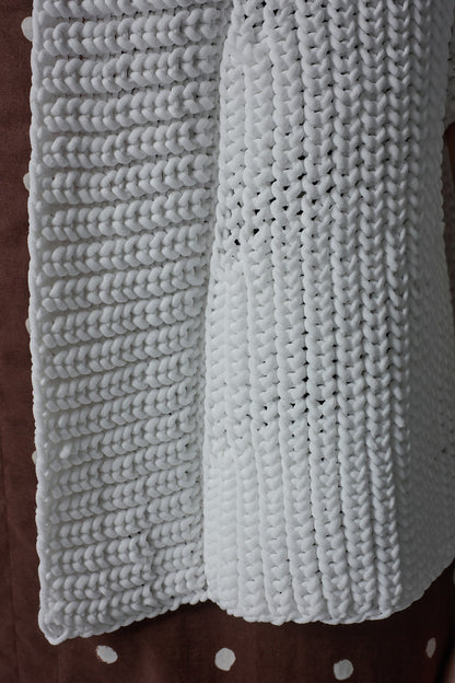 SHORT SLEEVE SWING CARDIGAN - Cream
