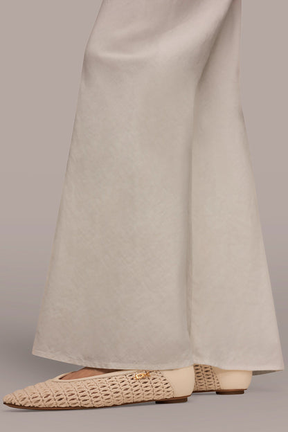 MID-RISE RELAXED ANKLE PANT - Cream