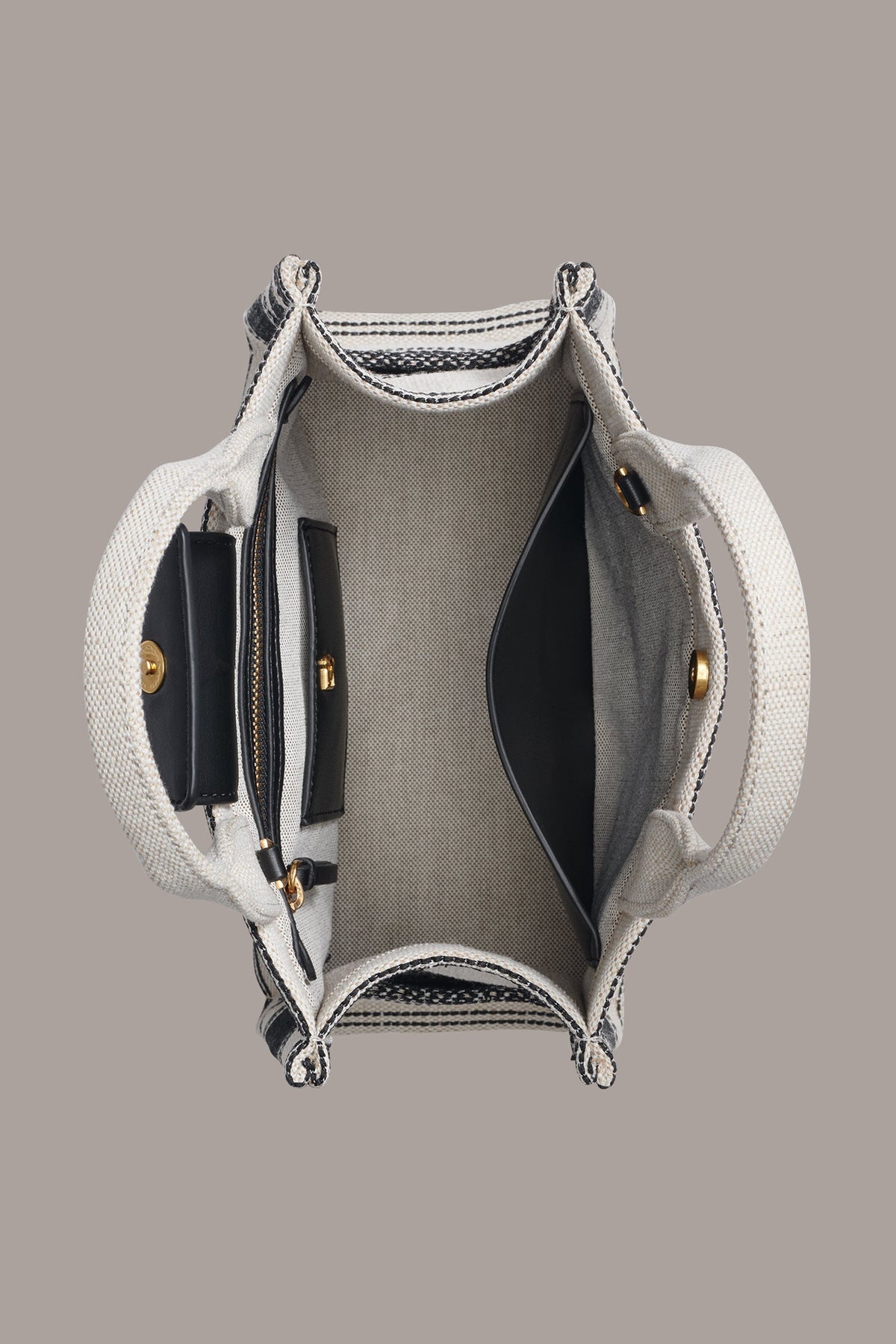 MERINO SMALL TOTE - Neutral/Black