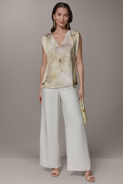 SLEEVELESS EXTENDED SHOULDER TOP - Citrus Green Combo