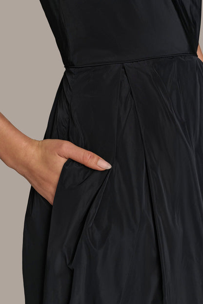 TAFFETA ONE-SHOULDER BALL GOWN - Black