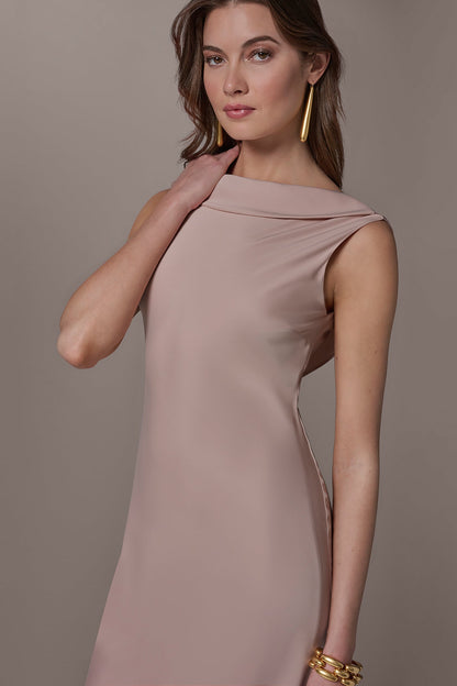 SATIN RUFFLE BACK GOWN - Snow Petal