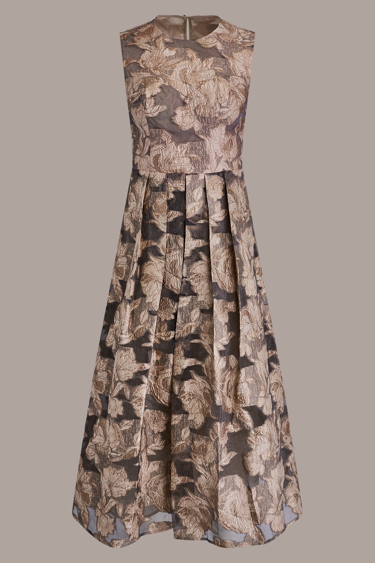 FLORAL-JACQUARD MIDI GOWN - Snow Petal Multi