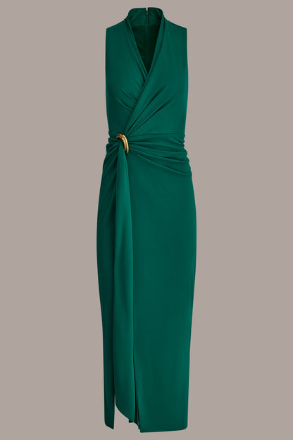 SLEEVELESS WRAP V-NECK GOWN - Lawn