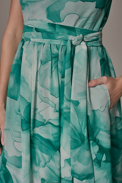 CHIFFON FLORAL ONE-SHOULDER GOWN - Lawn Multi