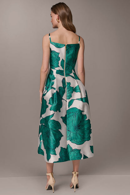 MIKADO FLORAL MIDI GOWN - Cream/Lawn Multi