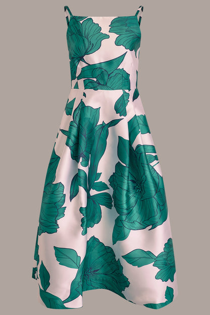 MIKADO FLORAL MIDI GOWN - Cream/Lawn Multi