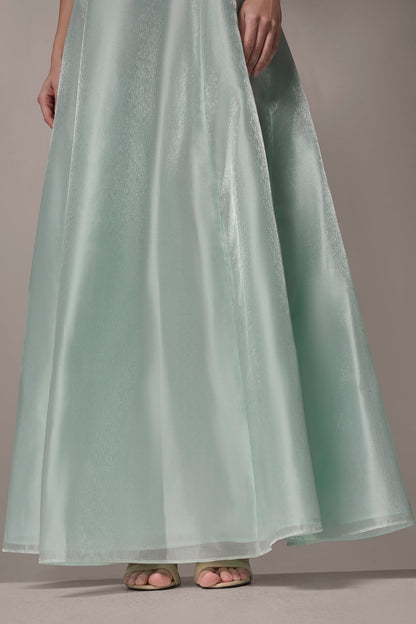 ORGANZA TWIST ONE-SHOULDER BALL GOWN - Skylight