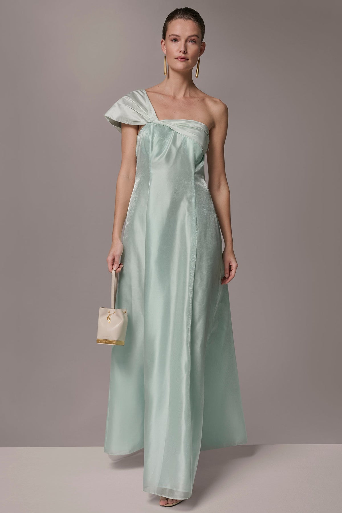 ORGANZA TWIST ONE-SHOULDER BALL GOWN - Skylight