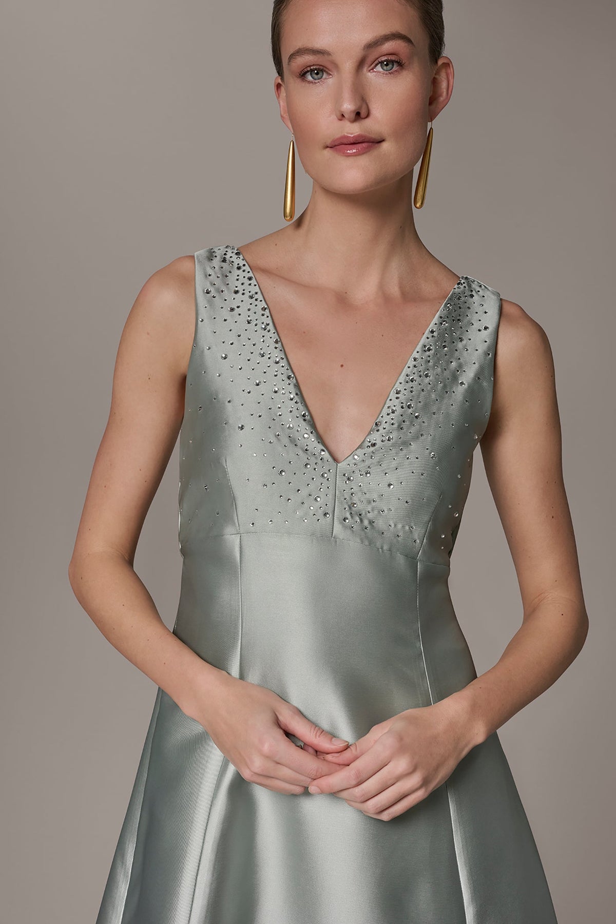 MIKADO CRYSTAL MIDI GOWN - Blue Frost