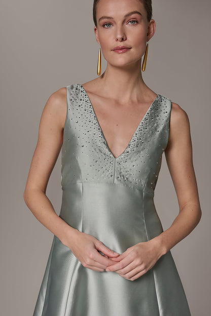 MIKADO CRYSTAL MIDI GOWN - Blue Frost