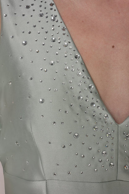 MIKADO CRYSTAL MIDI GOWN - Blue Frost