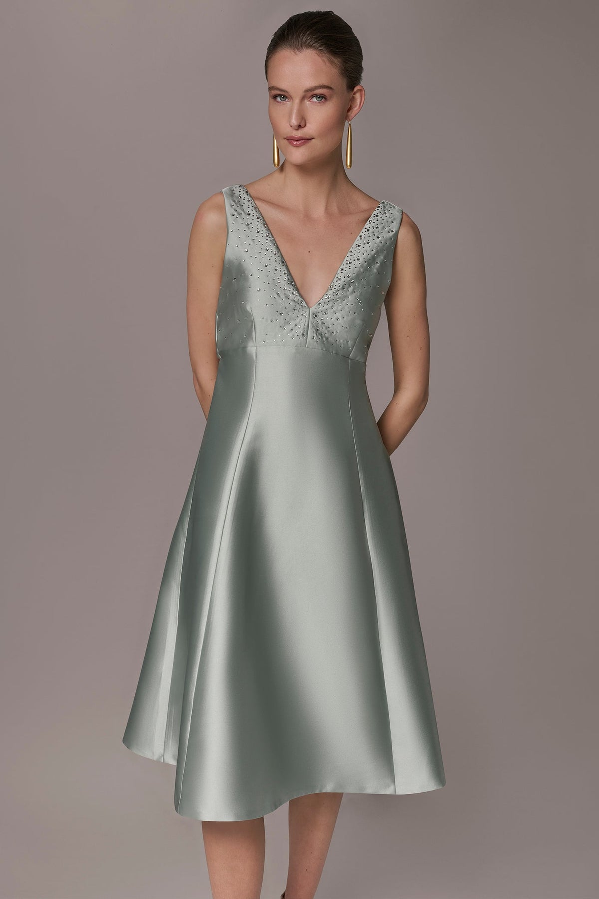 MIKADO CRYSTAL MIDI GOWN - Blue Frost