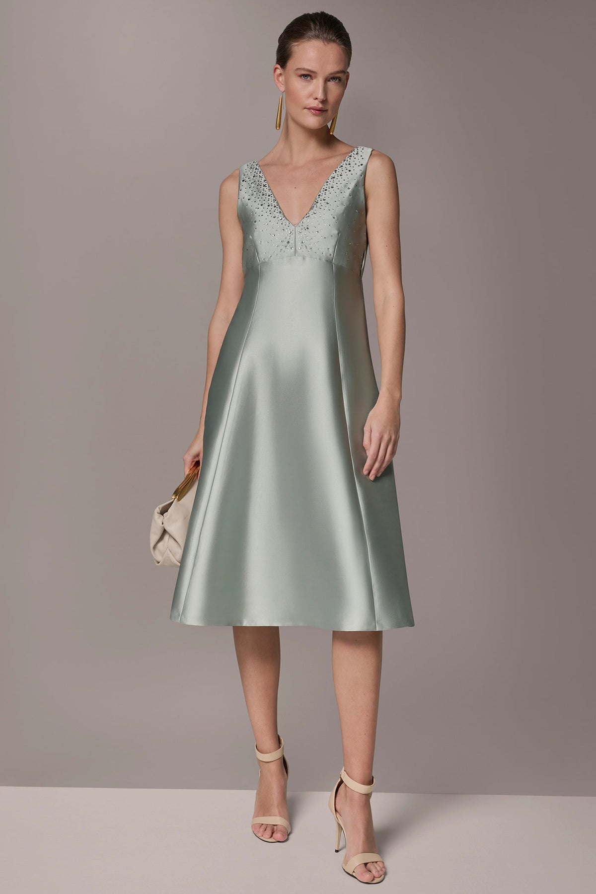 MIKADO CRYSTAL MIDI GOWN - Blue Frost
