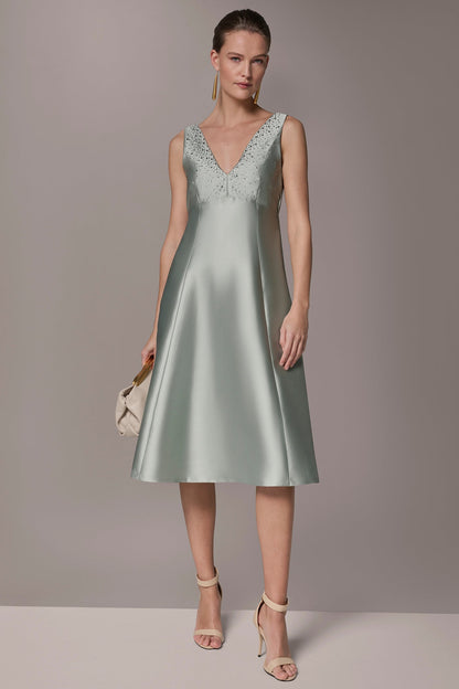 MIKADO CRYSTAL MIDI GOWN - Blue Frost