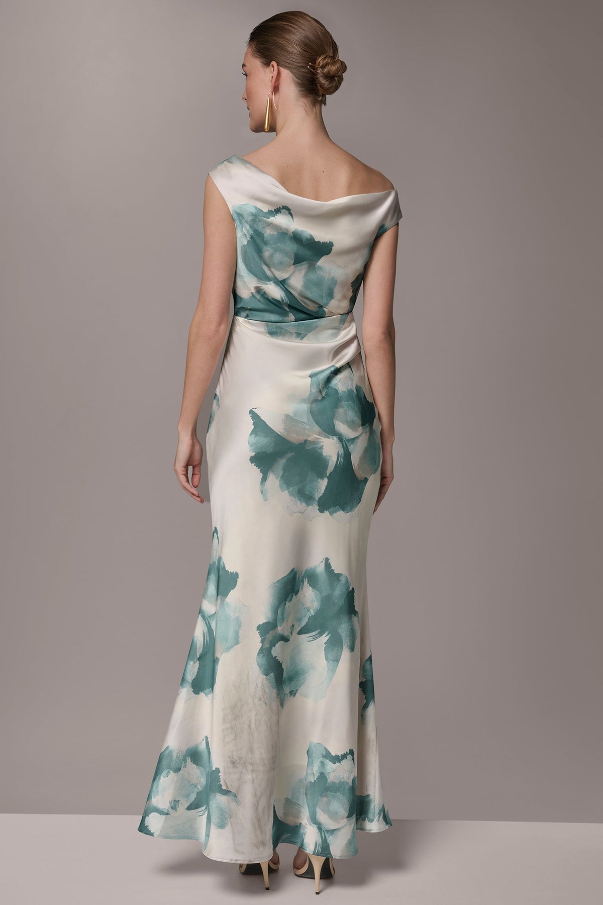 CHARMEUSE FLORAL GOWN - Waterlily Multi