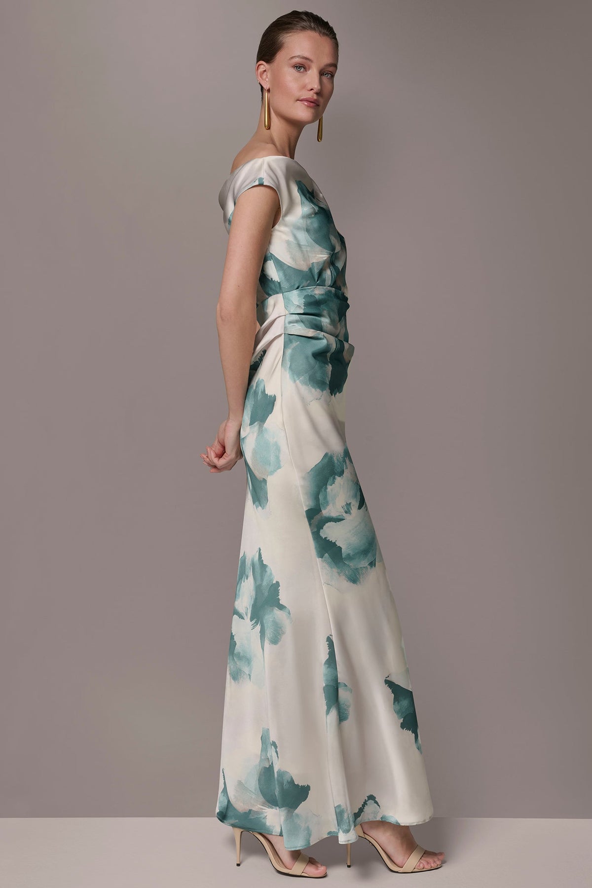 CHARMEUSE FLORAL GOWN - Waterlily Multi