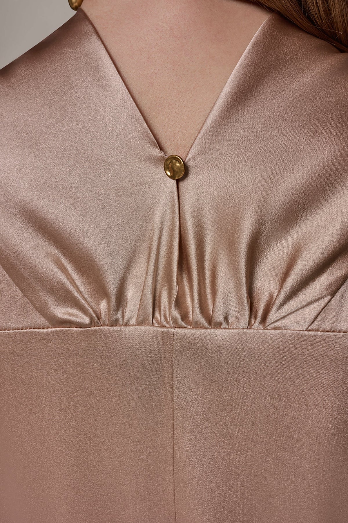 SILK-CHARMEUSE MIDI A-LINE DRESS - Snow Petal