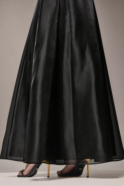 ORGANZA TWIST ONE-SHOULDER BALL GOWN - Black