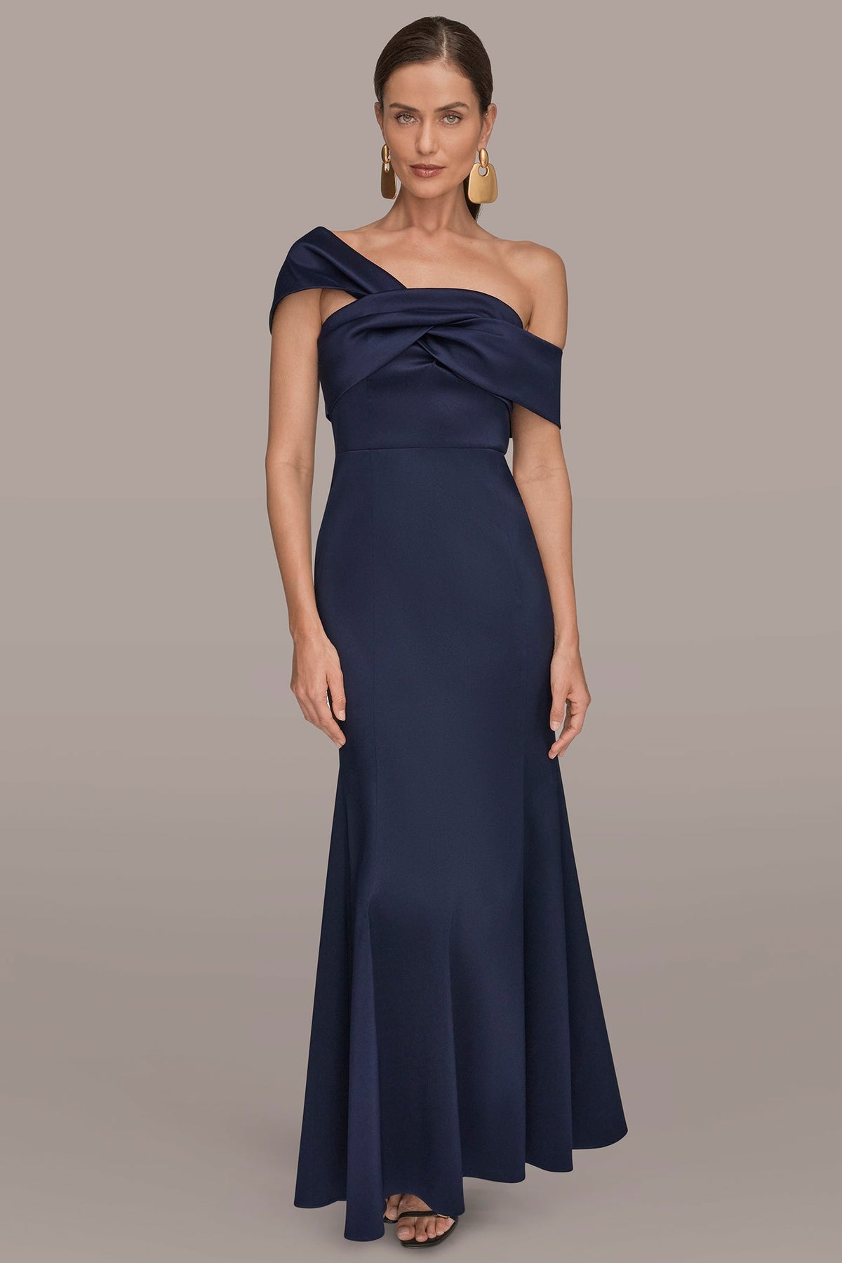 MIKADO OFF-THE-SHOULDER GOWN - Ink