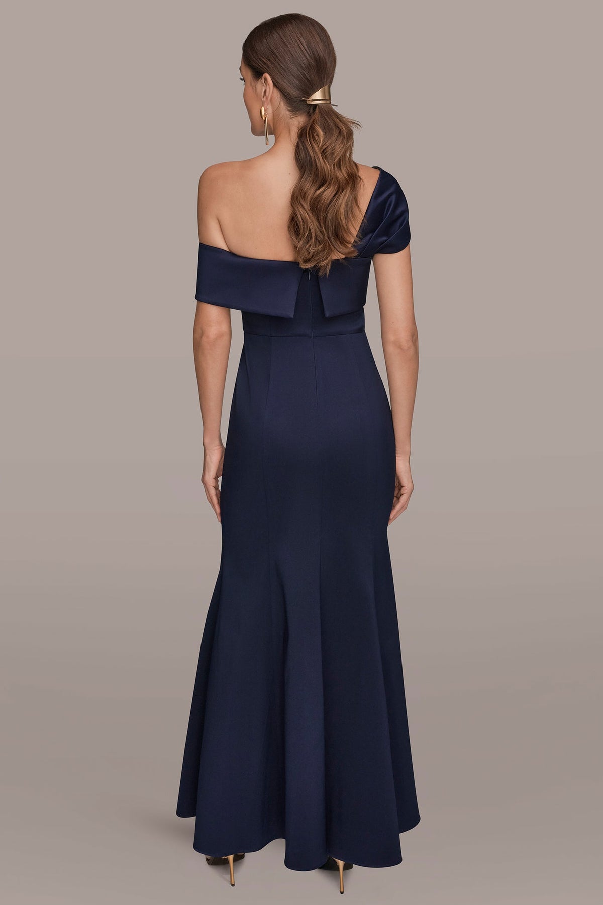MIKADO OFF-THE-SHOULDER GOWN - Ink