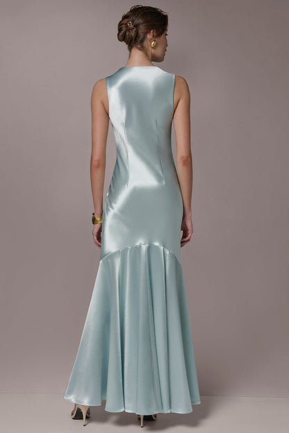 SLEEVELESS COWL-NECK GOWN - Mist