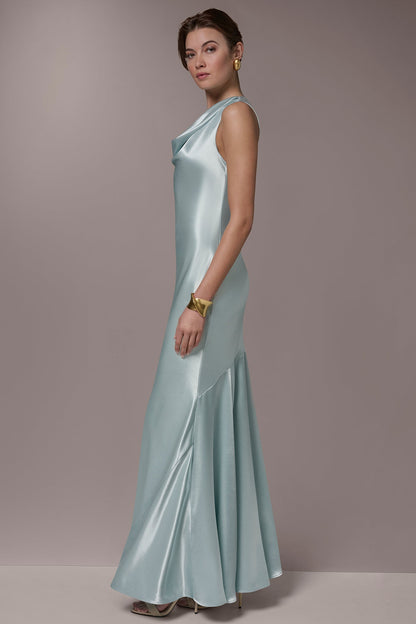 SLEEVELESS COWL-NECK GOWN - Mist