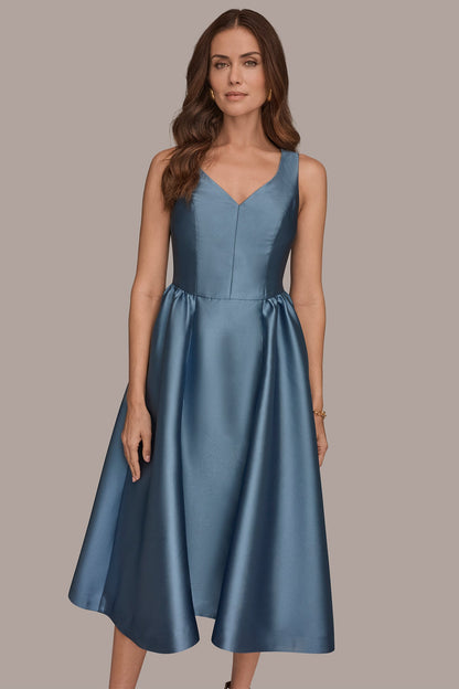 MIKADO SLEEVELESS FLORAL MIDI GOWN - Washed Indigo