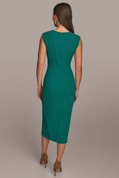 TWIST WAIST MIDI SHEATH DRESS - LAWN