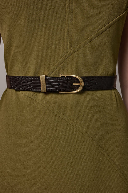 SLEEVELESS RUFFLE MIDI HI-LOW DRESS - Smoky Olive