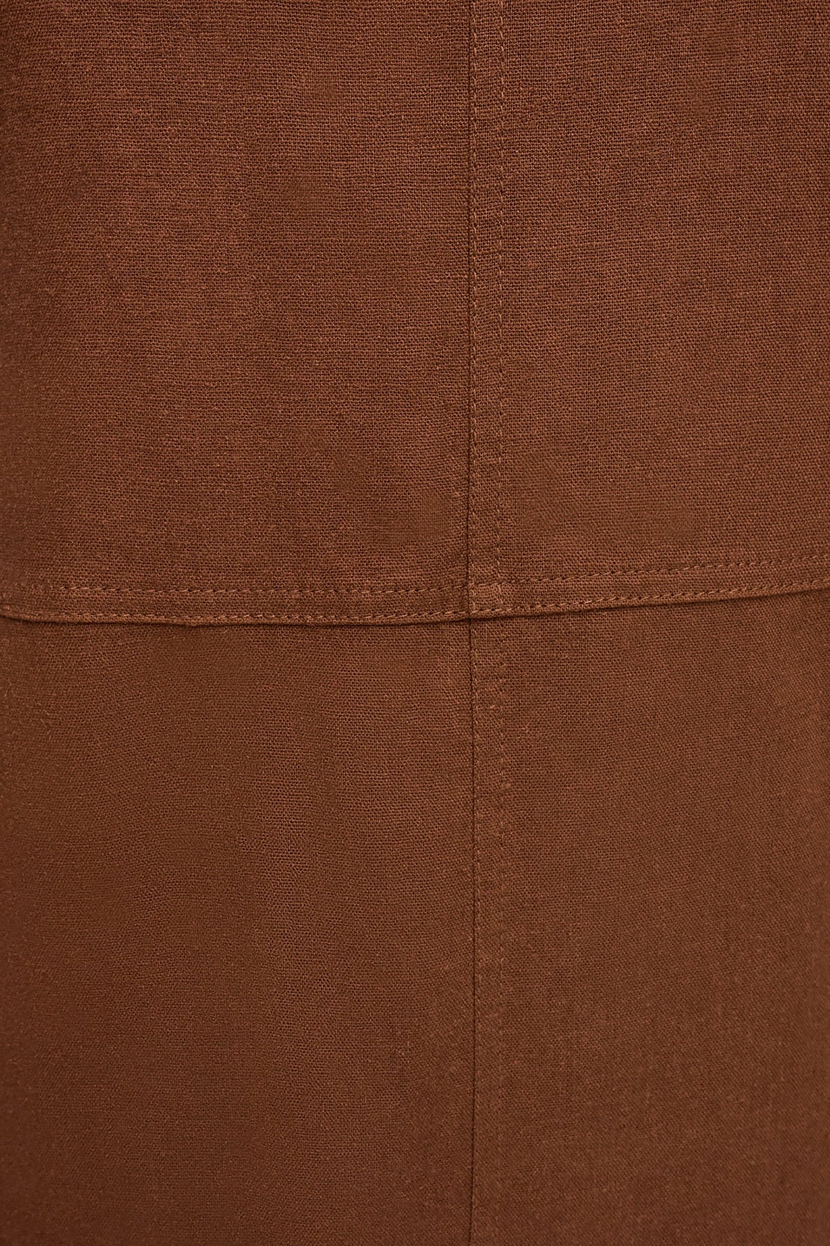 LINEN-BLEND SHIFT DRESS - COGNAC