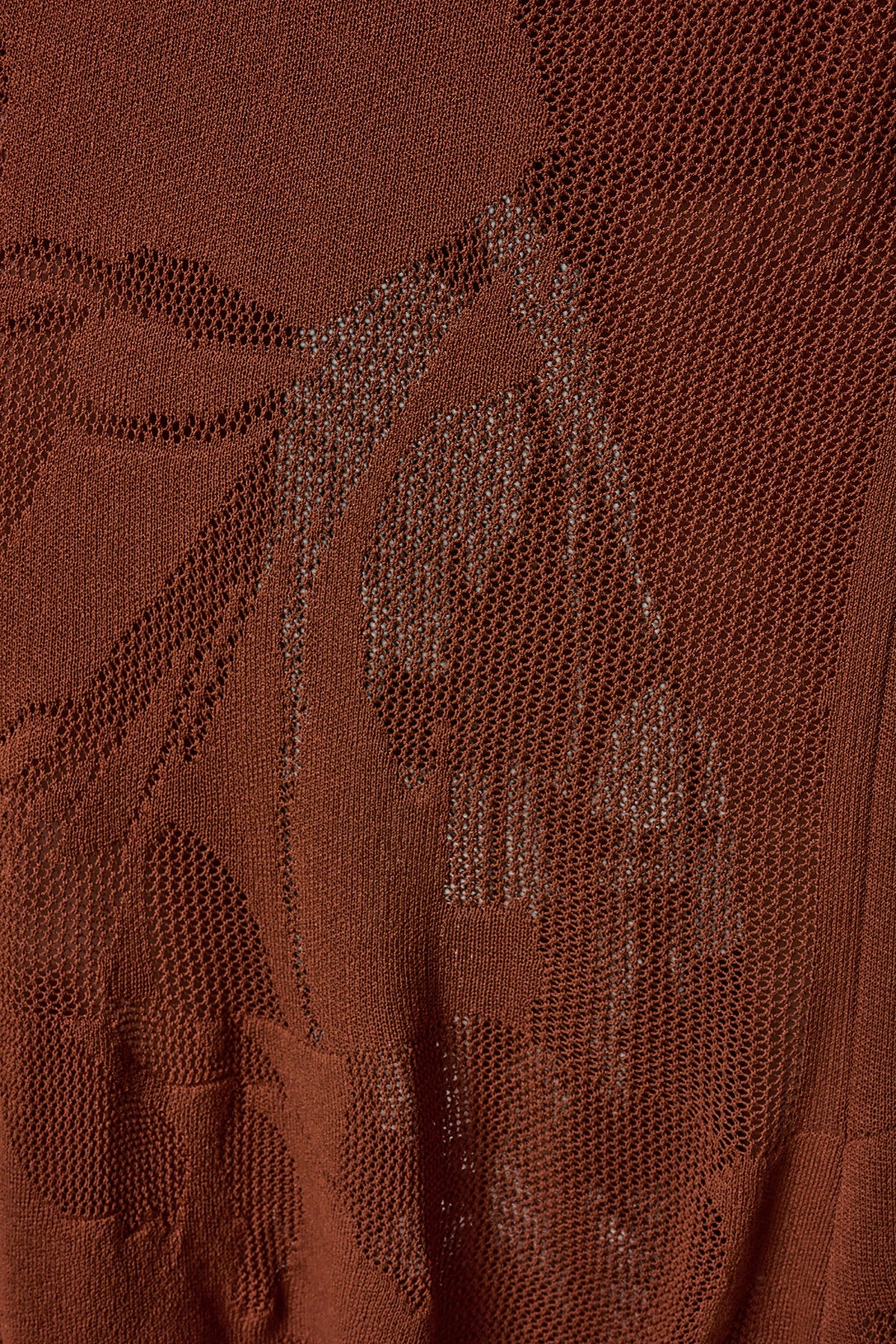 FLORAL-JACQUARD MIDI SWEATER DRESS - Cognac