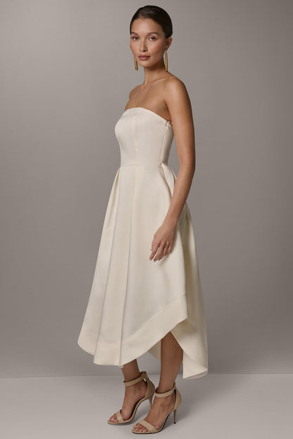 MIKADO STRAPLESS MIDI GOWN - Cream