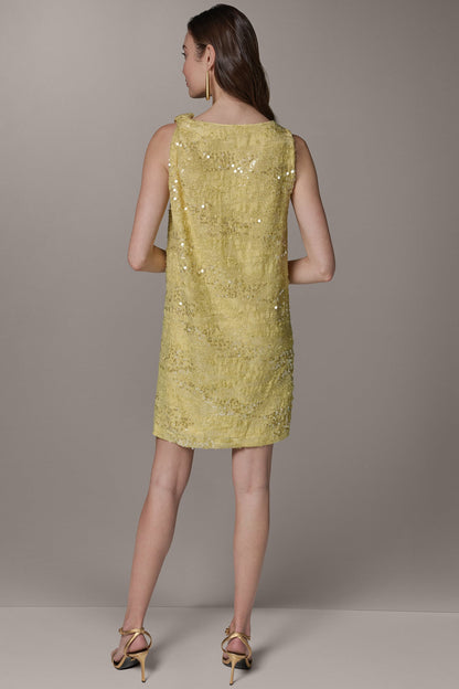 SEQUIN SHIFT DRESS - Citrus/Clear
