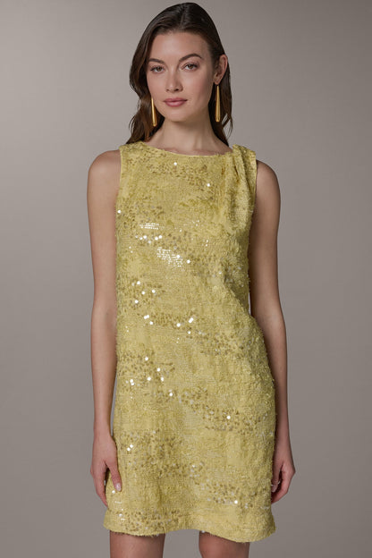 SEQUIN SHIFT DRESS - Citrus/Clear
