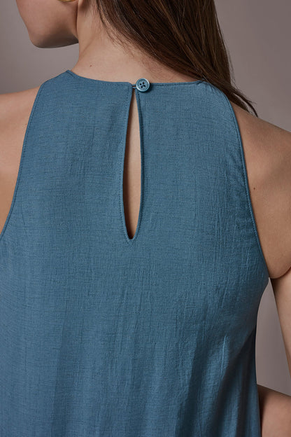 MIDI SWING DRESS - Washed Indigo