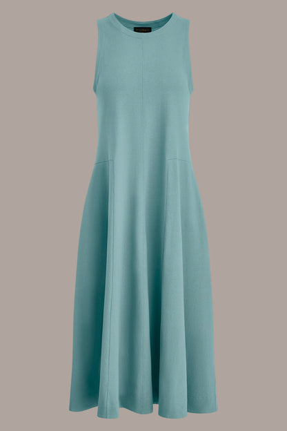 SLEEVELESS MIDI TRAPEZE DRESS - Waterlily