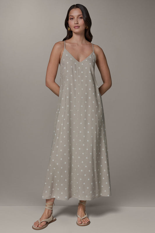 SLEEVELESS MAXI CUTOUT DRESS - Sandstone
