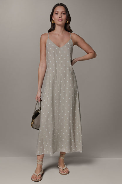 SLEEVELESS MAXI CUTOUT DRESS - Sandstone