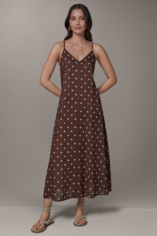 SLEEVELESS MAXI CUTOUT DRESS - Canyon/Cream