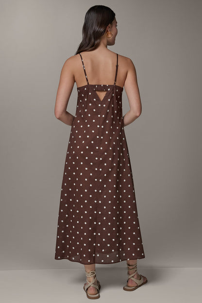 SLEEVELESS MAXI CUTOUT DRESS - Canyon/Cream