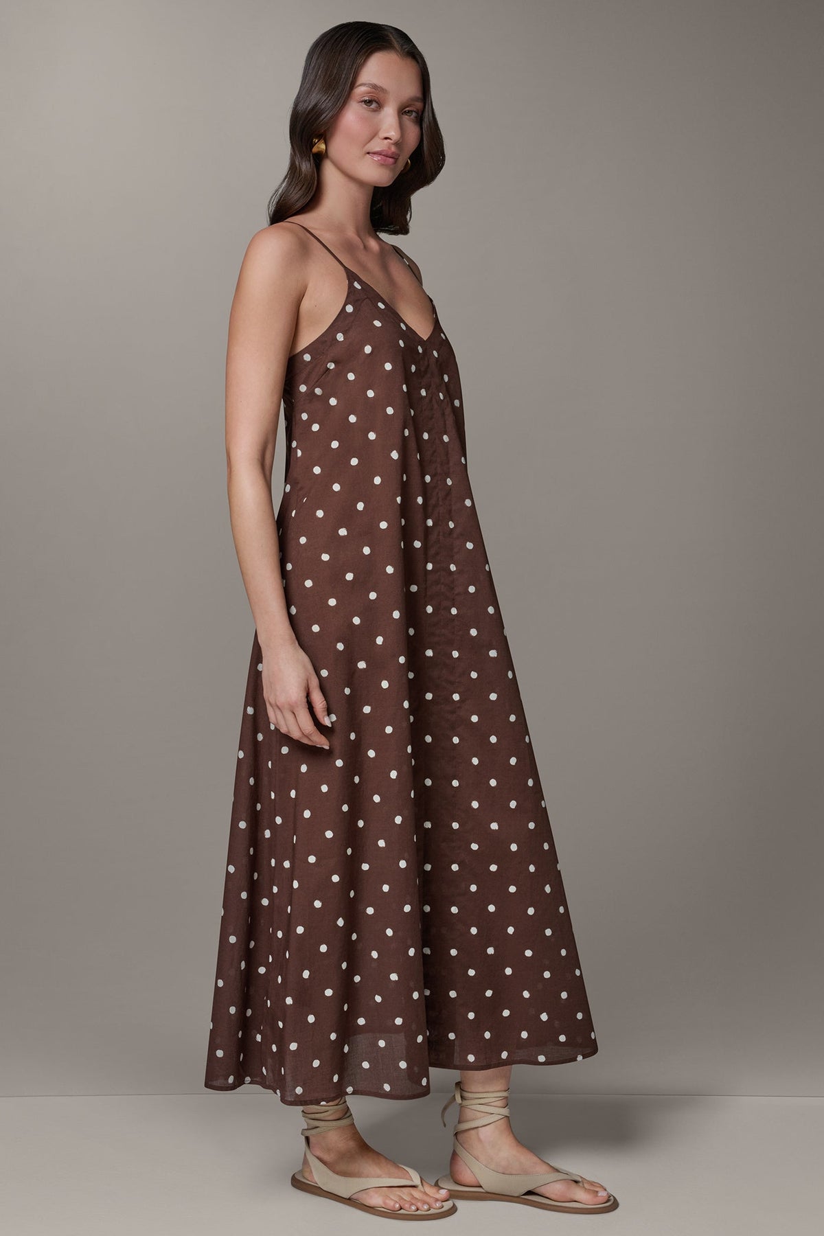 SLEEVELESS MAXI CUTOUT DRESS - Canyon/Cream