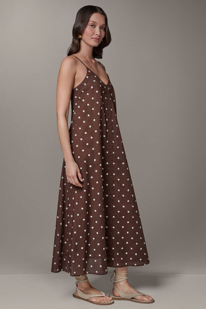 SLEEVELESS MAXI CUTOUT DRESS - Canyon/Cream