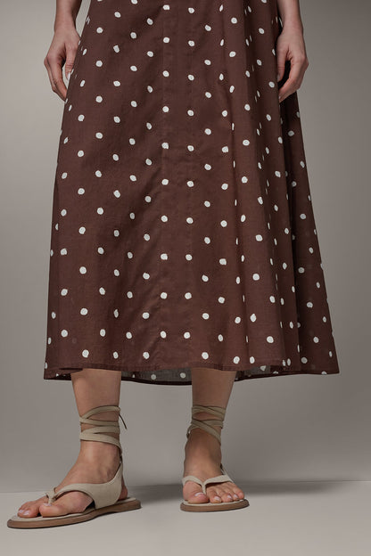 SLEEVELESS MAXI CUTOUT DRESS - Canyon/Cream